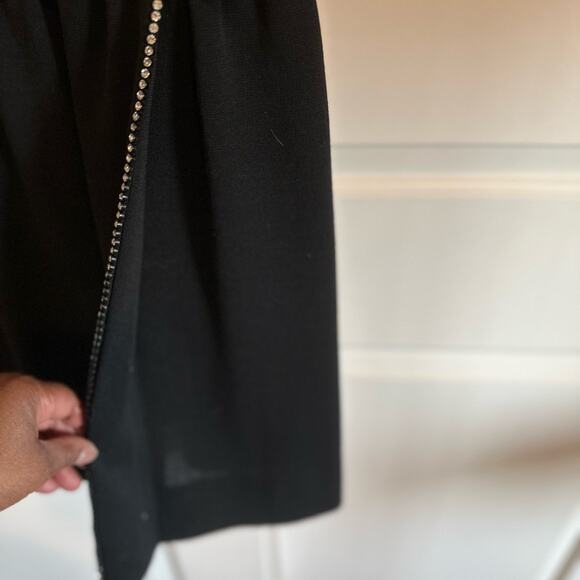 Vintage Little Black Sleeveless, Above Knee Dress with Bow Detail and Stone Trim - Picture 5 of 5